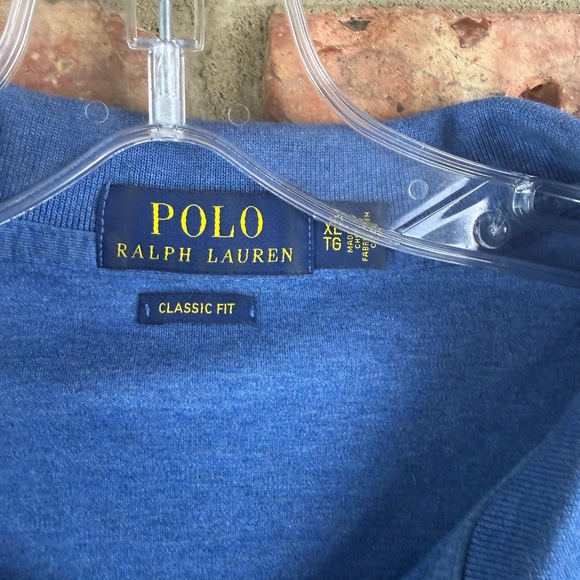Mens Ralph Lauren Cotton Classic Fit Blue Yellow Polo Size x-Large - Picture 2 of 2